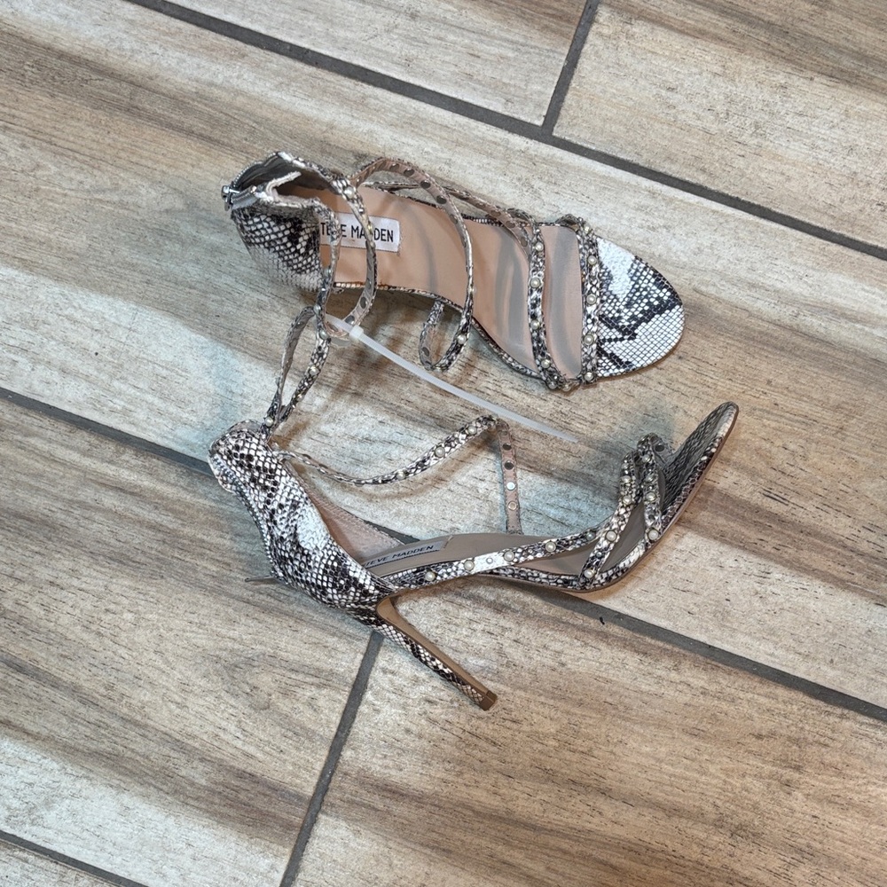 Steve Madden Snake Print Strappy Heels Used